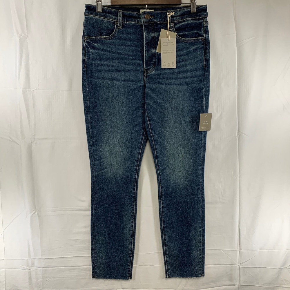 Oliver Logan Cooper Skinny Jeans Womens 10/30 Dark Blue High Rise Button Fly NWT